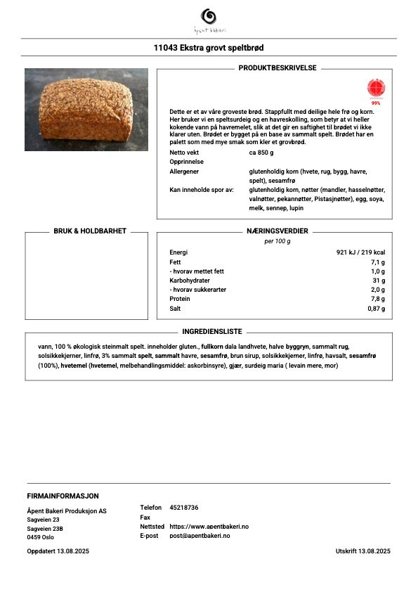 Speltbrød