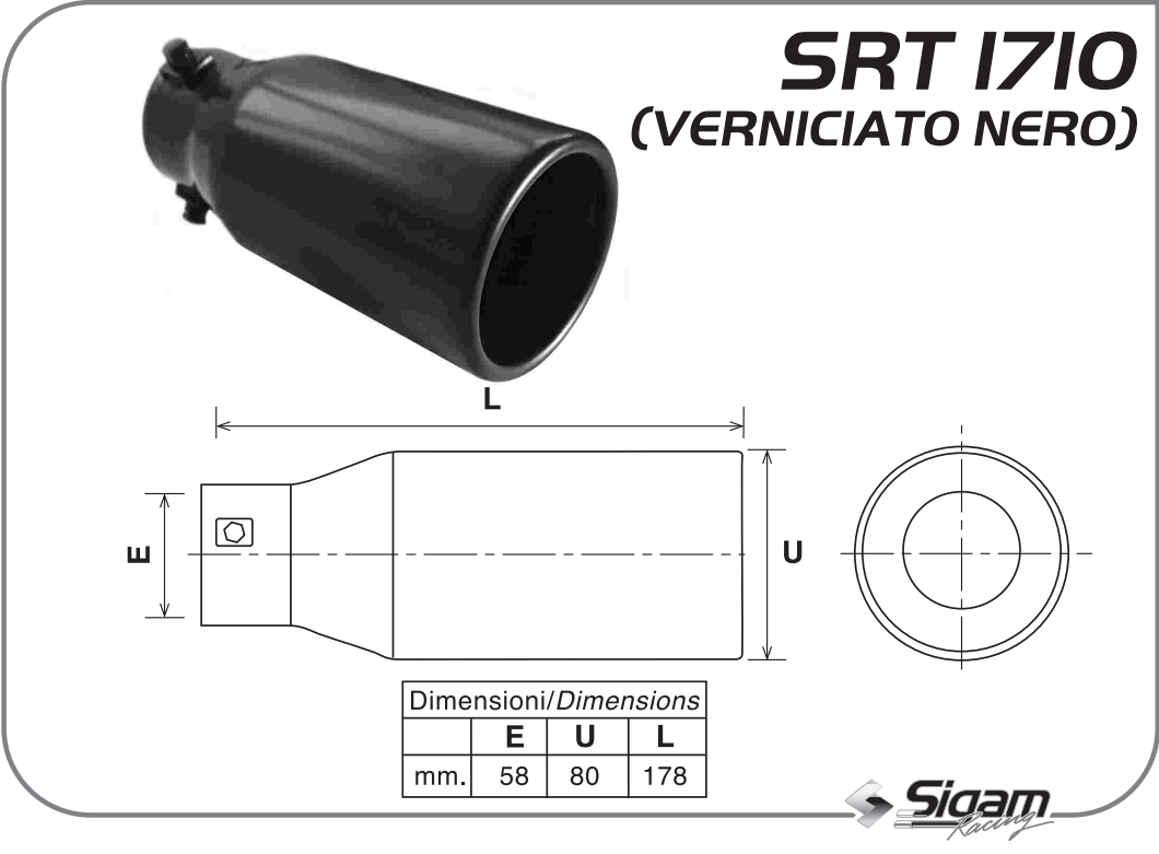 Sigam SRT 1710 lakert svart